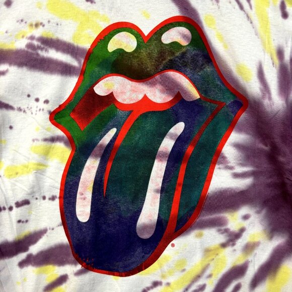 The Rolling Stones Psychedelic Hot Lips Rock Tie Dye L - Picture 2 of 4